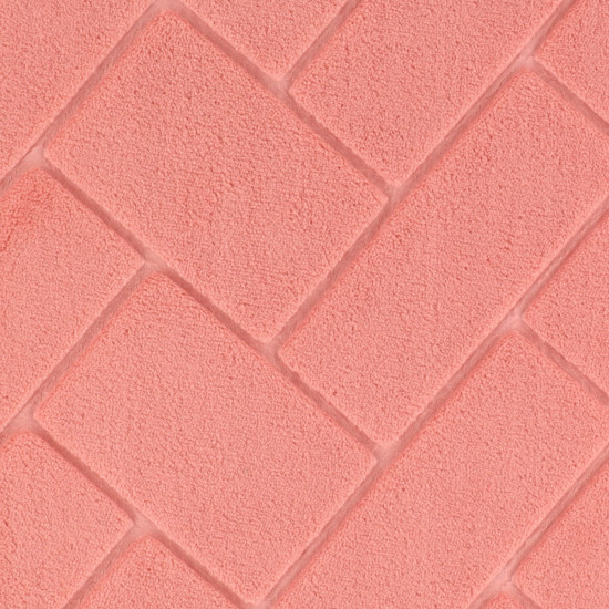 Πατάκι μπάνιου microfiber εφέ τούβλου Pink Tendance 40X60cm