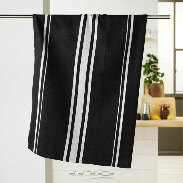 Πετσέτα κουζίνας DYED WOVEN COTTON COMPTOIR BLACK