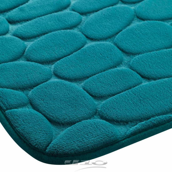 Πατάκι μπάνιου microfiber με αφρό μνήμης Blue/Green 40x60 cm