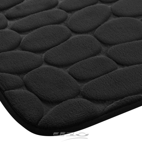 Πατάκι μπάνιου microfiber με αφρό μνήμης Black 40x60 cm