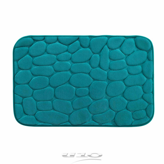 Πατάκι μπάνιου microfiber με αφρό μνήμης Blue/Green 40x60 cm