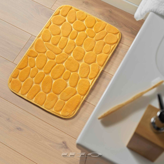 Πατάκι μπάνιου microfiber με αφρό μνήμης Mustard 40x60 cm