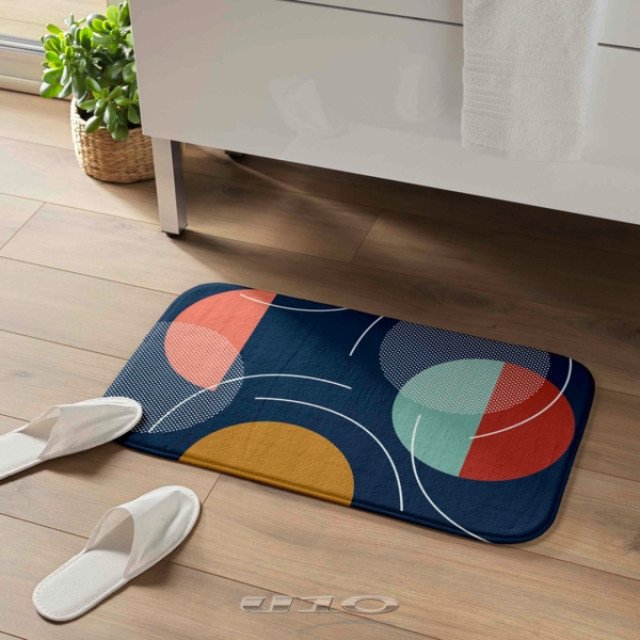 Πατάκι μπάνιου Pop Blue 45 x 75 cm DOUCEUR D'INTÉRIEUR
