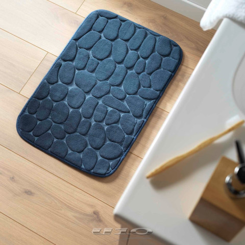 Πατάκι μπάνιου microfiber με αφρό μνήμης Blue 40x60 cm
