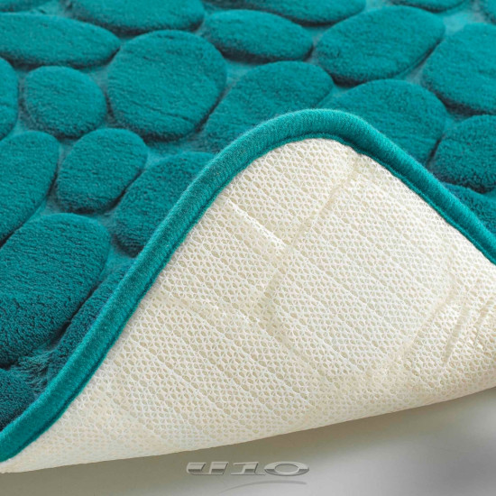 Πατάκι μπάνιου microfiber με αφρό μνήμης Blue/Green 40x60 cm