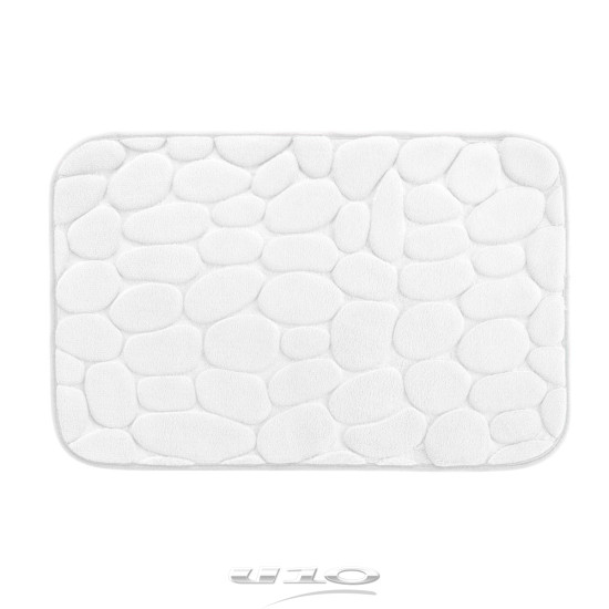 Πατάκι μπάνιου microfiber με αφρό μνήμης White 40x60 cm