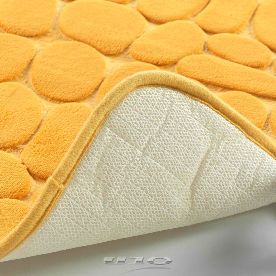 Πατάκι μπάνιου microfiber με αφρό μνήμης Mustard 40x60 cm
