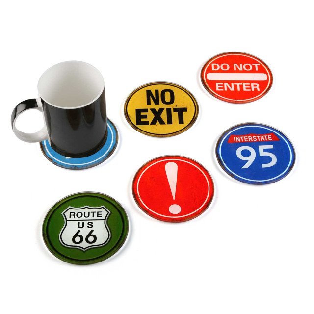 Γυάλινα σουβέρ Signs σετ 6 τεμ. Versa