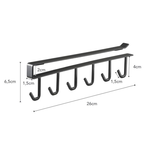 Under Shelf Tool Hanger Black Yamazaki