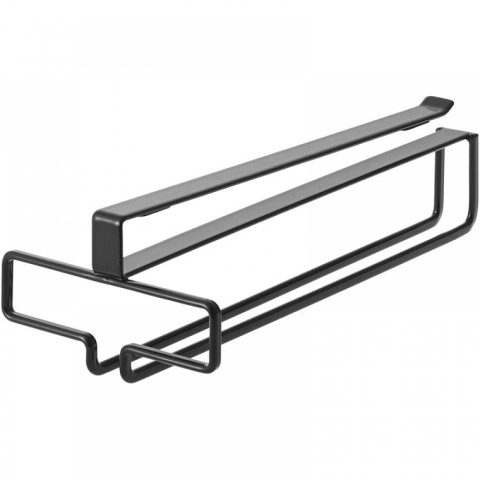 Under Shelf Wine Glass Hanger Black Yamazaki