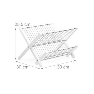 Πιατοθήκη πάγκου πτυσσόμενη "Bamboo White" Relaxdays Πιατοθήκη πάγκου πτυσσόμενη "Bamboo White" Relaxdays