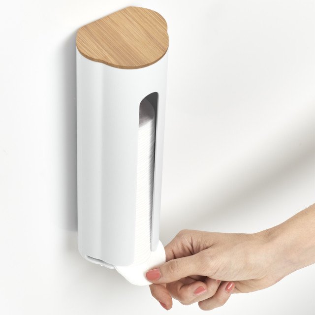 Θήκη επιτοίχια για δίσκους ντεμακιγιάζ Scandi White Zeller