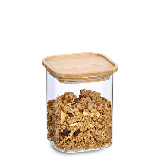 Βάζο αποθήκευσης Glass Bamboo 900ml Zeller