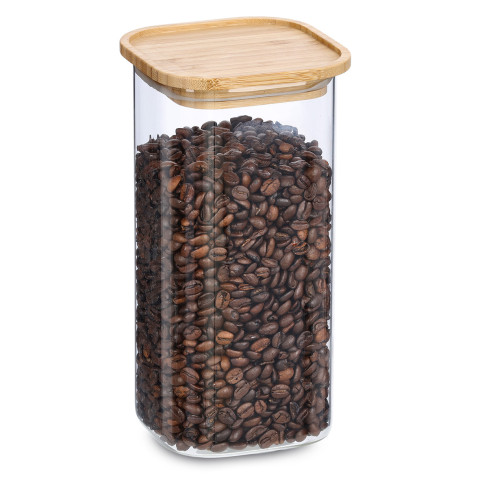 Βάζο αποθήκευσης Glass Bamboo 1570ml Zeller