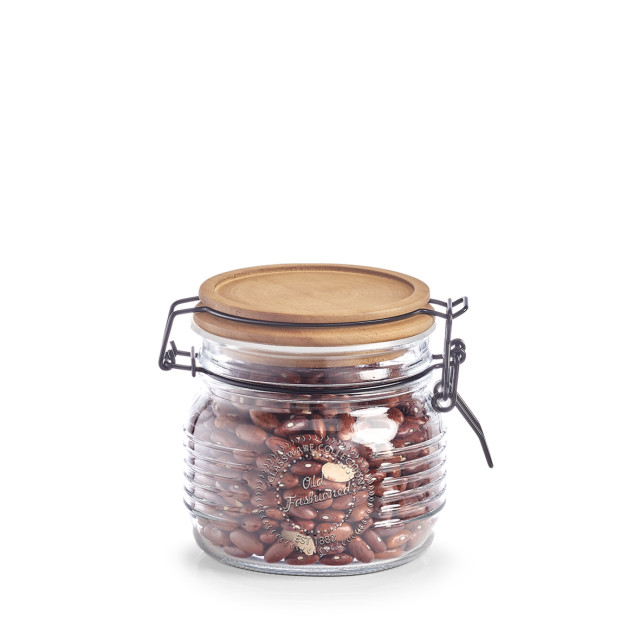 Bάζο αποθήκευσης με ξύλινο καπάκι "Wood" Zeller 500ml