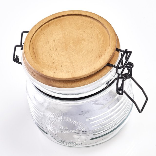 Bάζο αποθήκευσης με ξύλινο καπάκι "Wood" Zeller 500ml