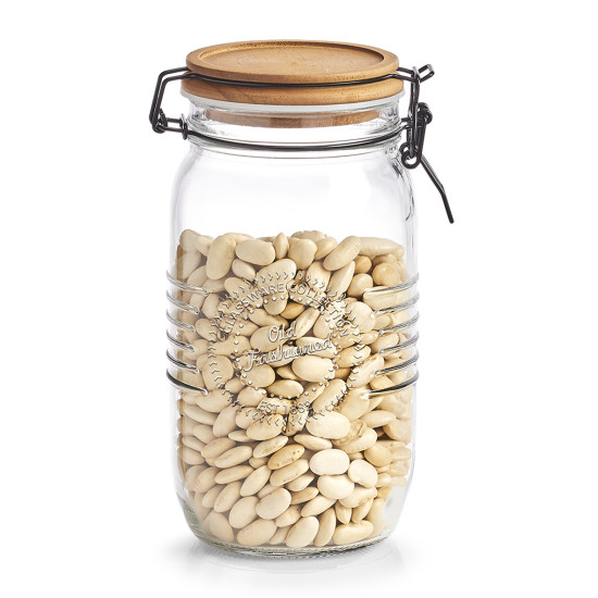 Bάζο αποθήκευσης με ξύλινο καπάκι "Wood" Zeller 1500ml