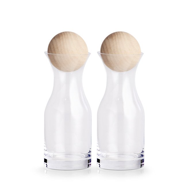 Σετ λάδι/ξύδι καράφες με ξύλινο καπάκι 250ml Zeller