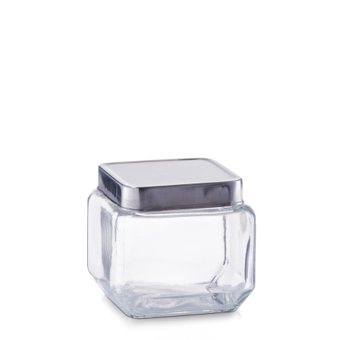Βάζο αποθήκευσης "Square Metal" 700ml Zeller