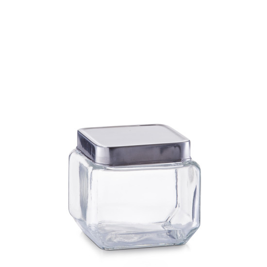Βάζο αποθήκευσης "Square Metal" 700ml Zeller