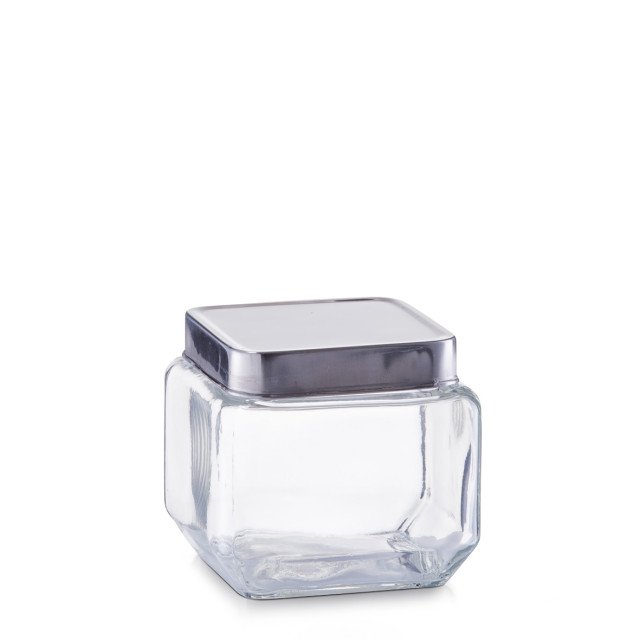 Βάζο αποθήκευσης "Square Metal" 700ml Zeller