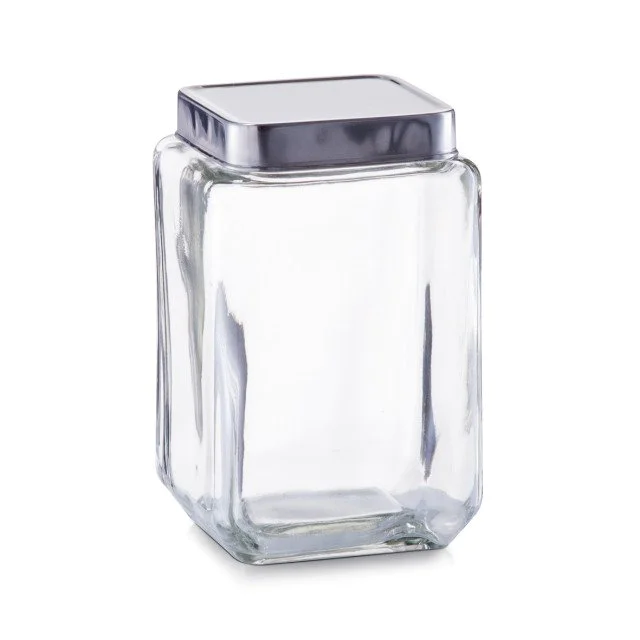 Βάζο αποθήκευσης "Square Metal" 1500ml Zeller