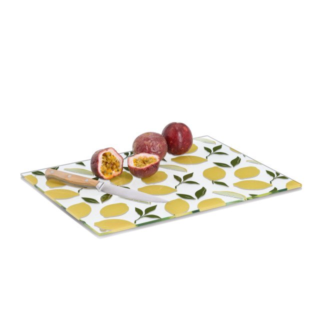 Επιφάνεια κοπής γυάλινη "Lemons" Zeller 40x30cm