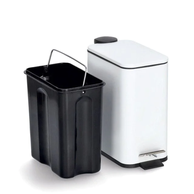 Χαρτοδοχείο μπάνιου "Square White" 5L Soft Close