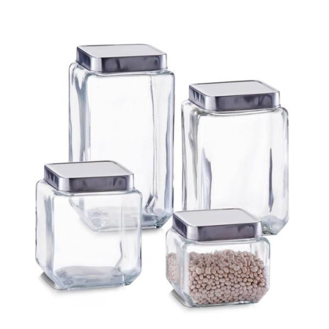 Βάζο αποθήκευσης "Square Metal" 1500ml Zeller